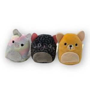 Squishmallow Squishville Lot of Mini Plush Esmerelda Unicorn Xiomara Cat Sam Dog